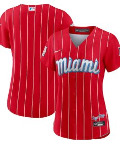 Miami Marlins Nike Women's City Connect Replica Jersey - Red