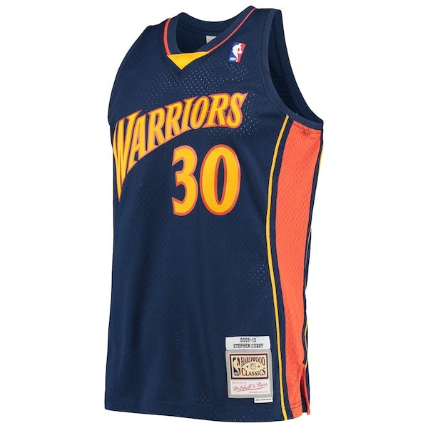 Stephen Curry Golden State Warriors Hardwood Classics Swingman Jersey - Navy/White - Image 3