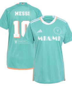 Lionel Messi Inter Miami CF adidas Women's 2024 Archive Replica Player Jersey - Aqua