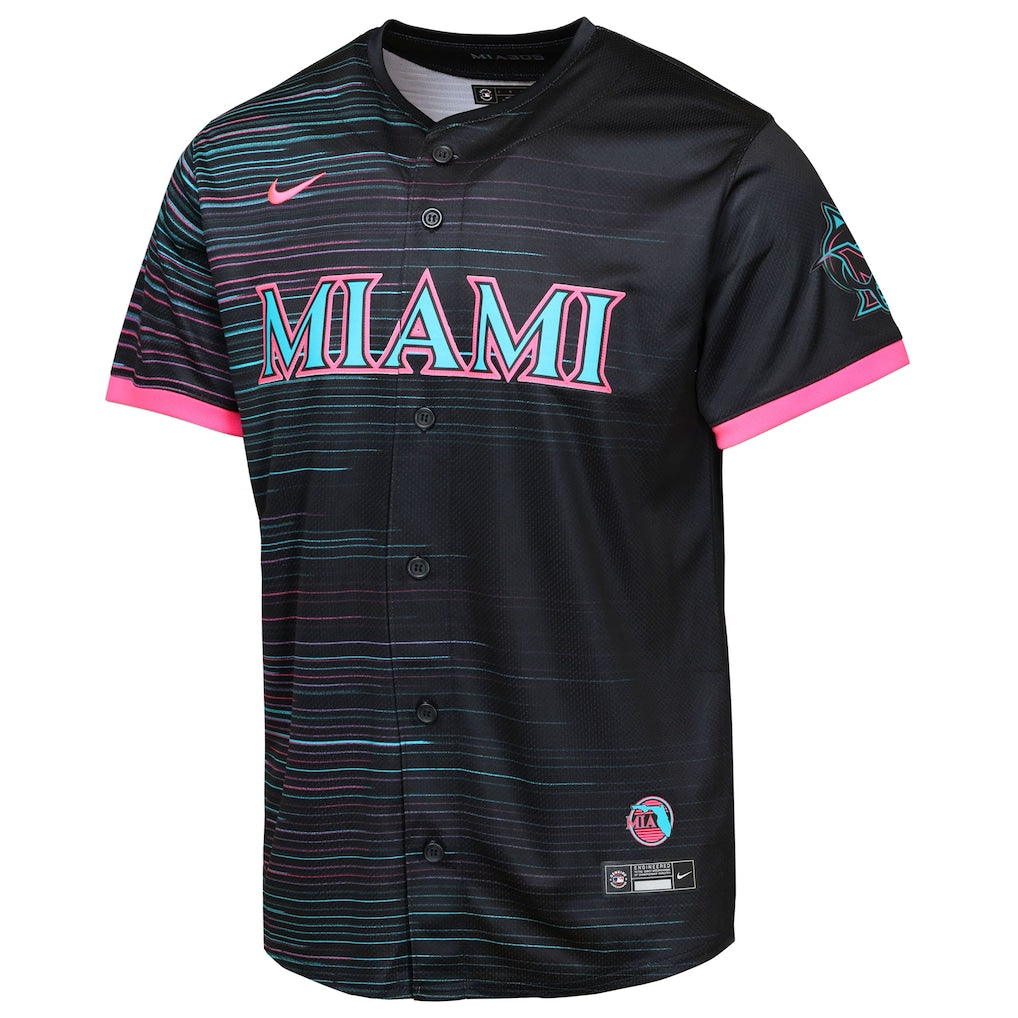 Miami Marlins Youth 2025 City Connect Limited Jersey - Black - Image 2