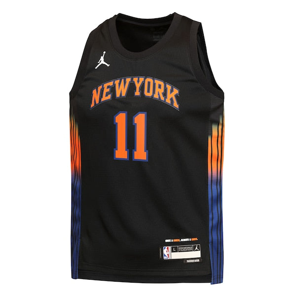 Jalen Brunson New York Knicks Jordan Brand Youth Swingman Jersey - Statement Edition - Black - Image 3