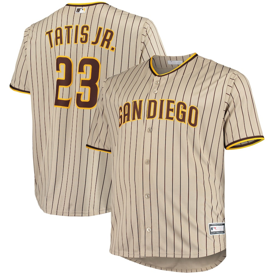 Fernando Tatis Jr. San Diego Padres Big & Tall Replica Player Jersey - Brown/Tan/White - Image 3