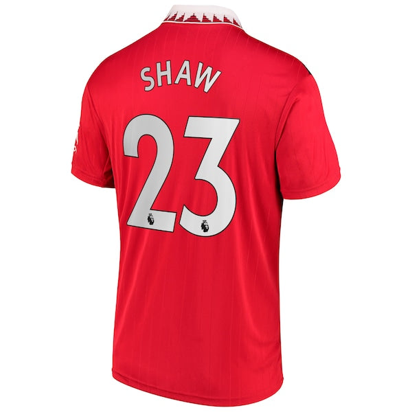 Luke Shaw Manchester United adidas 2022/23 Home Replica Player Jersey - Red - Image 3