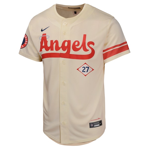 Mike Trout Los Angeles Angels Nike Youth City Connect Limited Player Jersey - Cream - Image 2