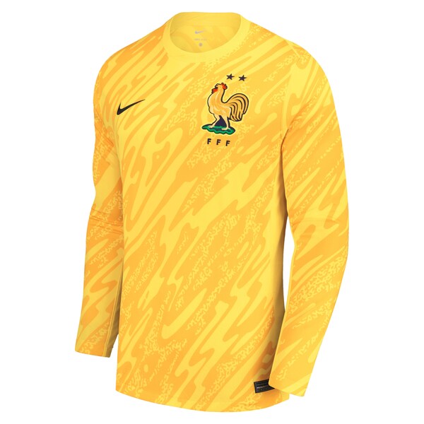 France National Team Nike Youth 2024 Goalkeeper Replica Stadium Long Sleeve Jersey - Yellow - Image 2