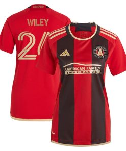 Alternative view of Caleb Wiley Atlanta United FC adidas Women's 2024 The17's Kit Replica Player Jersey - Black/Light Blue