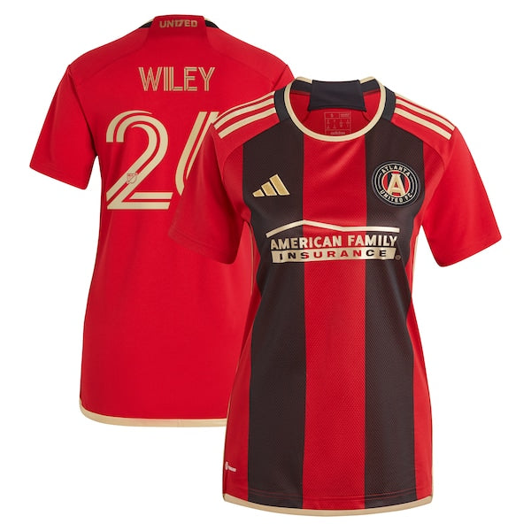 Caleb Wiley Atlanta United FC adidas Women's 2024 The17's Kit Replica Player Jersey - Black/Light Blue - Image 2