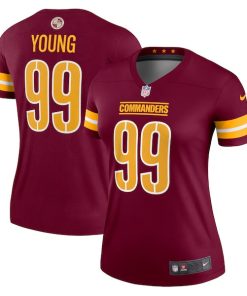 Alternative view of Chase Young Washington Commanders Nike Women's Legend Jersey - Burgundy/Black