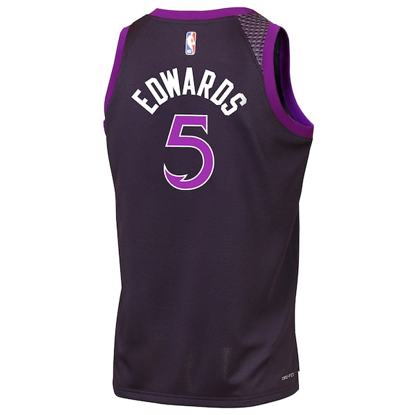 Anthony Edwards Minnesota Timberwolves Nike Youth 2025/26 City Edition Swingman Jersey - Purple - Image 3