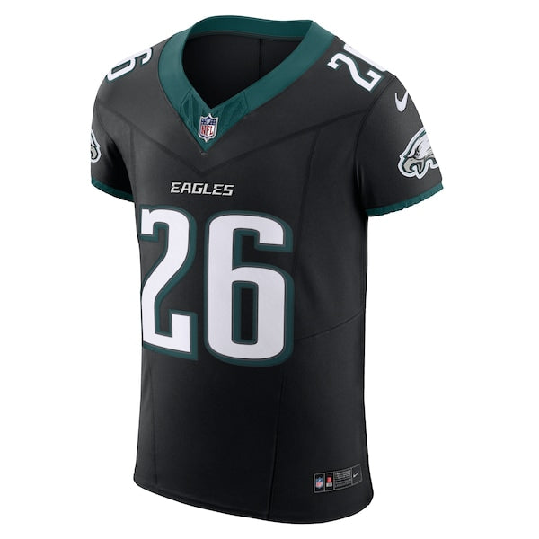 Saquon Barkley Philadelphia Eagles Nike Alternate Vapor F.U.S.E. Elite Jersey - Black/Kelly Green - Image 3