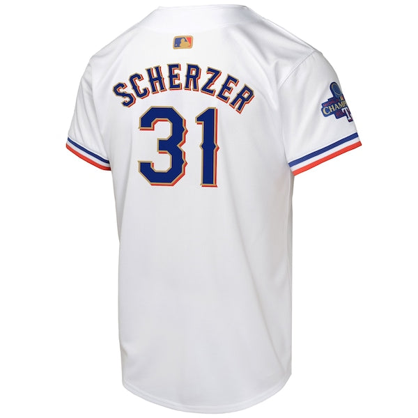 Max Scherzer Texas Rangers Nike Youth 2024 Gold Collection Limited Player Jersey?ยจC White - Image 3