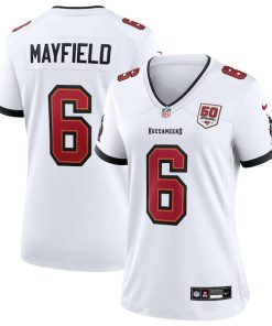 Baker Mayfield Tampa Bay Buccaneers Nike Women's 50th Season White Game Jersey - White/Red