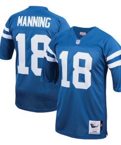 Alternative view of Peyton Manning Indianapolis Colts 1998 Authentic Throwback Retired Player Jersey - Royal/White