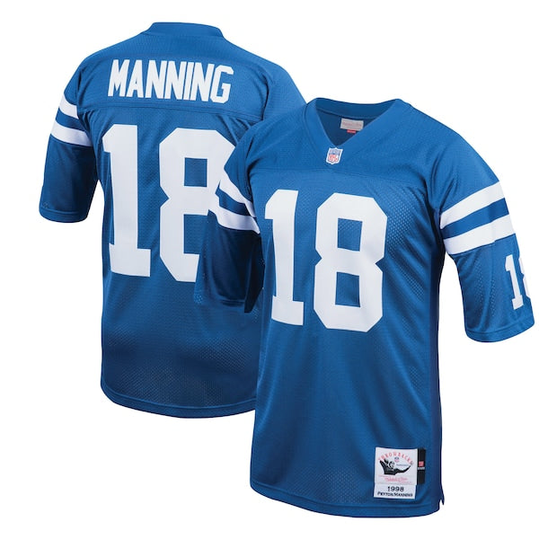 Peyton Manning Indianapolis Colts 1998 Authentic Throwback Retired Player Jersey - Royal/White - Image 2