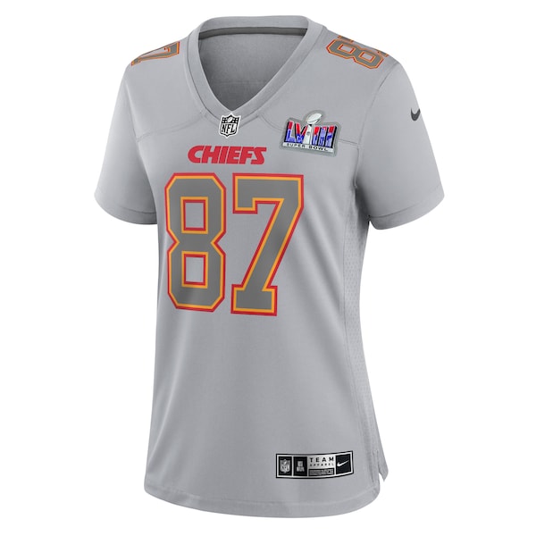 Travis Kelce Kansas City Chiefs Nike Women's Super Bowl LVIII Atmosphere Fashion Game Jersey - Gray - Image 2
