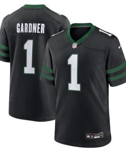 Alternative view of Ahmad Sauce Gardner New York Jets Nike Alternate Game Jersey - Legacy Black/Green/White