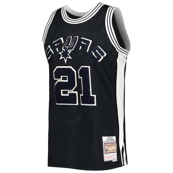 Tim Duncan San Antonio Spurs 1998/99 Hardwood Classics Off-Court Swingman Jersey - Black - Image 2