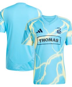 Alternative view of Philadelphia Union adidas 2025 The Voltage Kit Replica Jersey - Blue