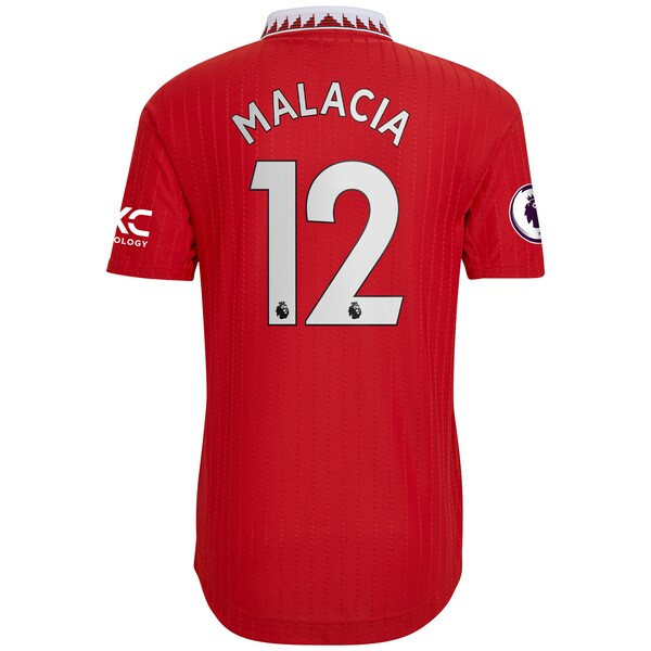 Tyrell Malacia Manchester United adidas 2022/23 Home Authentic Player Jersey - Red - Image 3