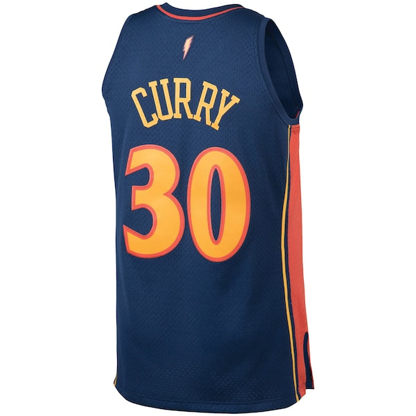 Stephen Curry Golden State Warriors 2009/10 Big & Tall Hardwood Classics Swingman Jersey - Navy - Image 3
