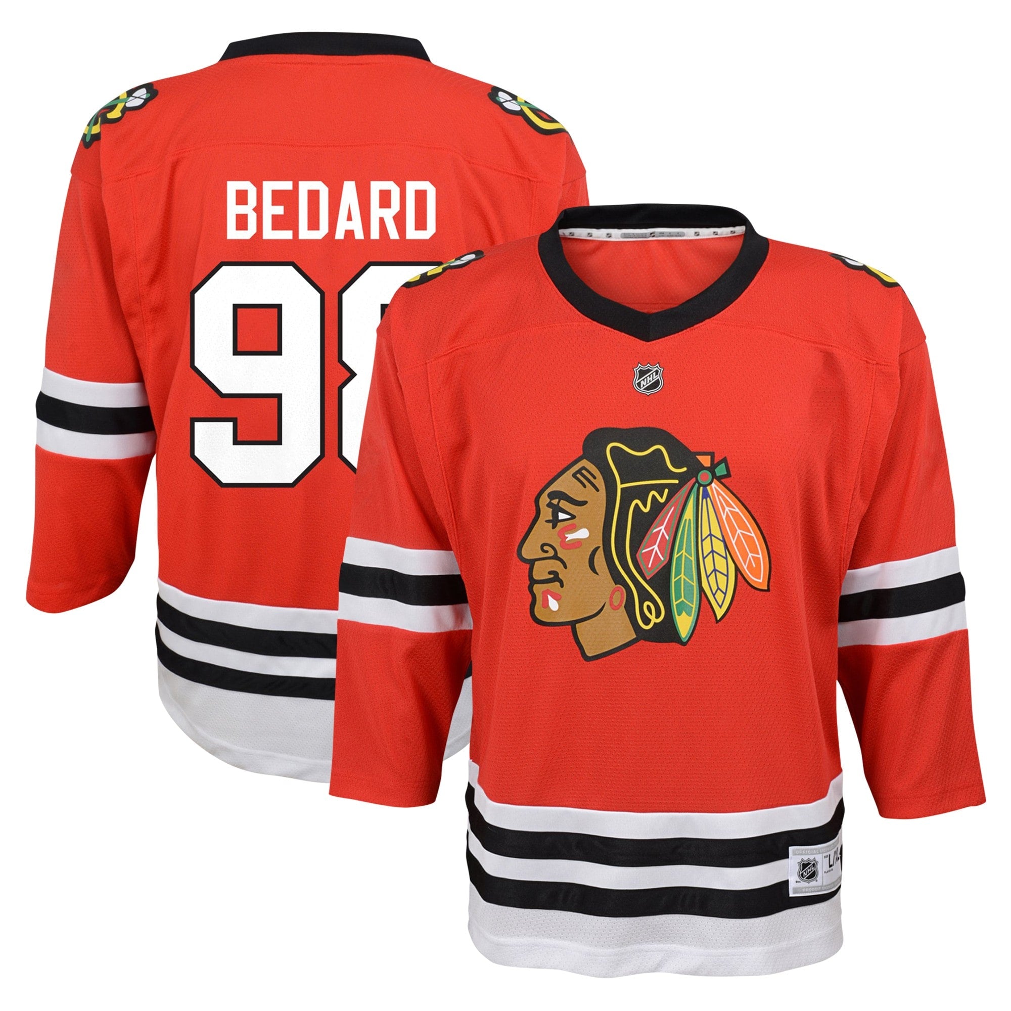 Connor Bedard Chicago Blackhawks Youth Away Replica Player Jersey - White/Red - Image 4