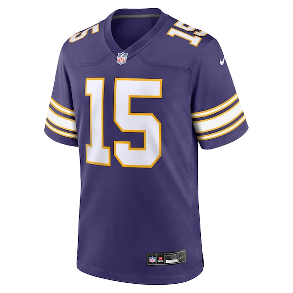 Dallas Turner Minnesota Vikings Nike Alternate Game Jersey - Purple/White - Image 3