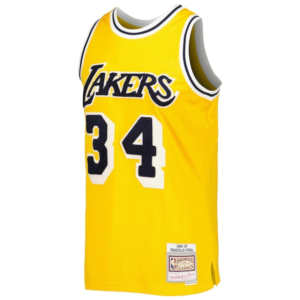 Shaquille O'Neal Los Angeles Lakers 1996/97 Hardwood Classics Off-Court Swingman Jersey - Yellow - Image 2
