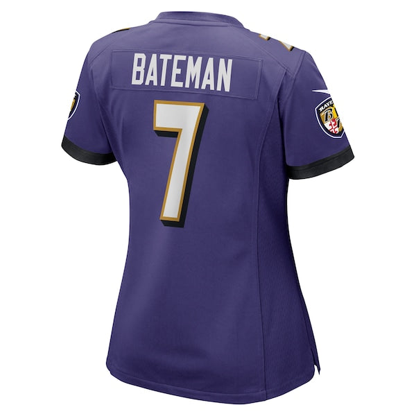 Rashod Bateman Baltimore Ravens Nike Women's Game Jersey - Purple - Image 3