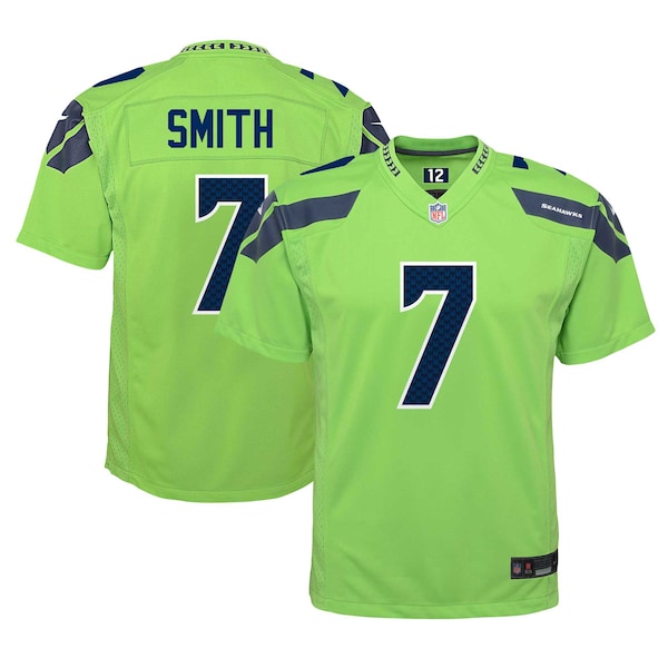 Geno Smith Seattle Seahawks Nike Youth Alternate Player Game Jersey - Neon Green - Image 2