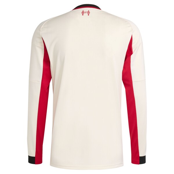 Liverpool adidas 2025/26 Away Replica Long Sleeve Jersey - White/Red/Green - Image 4