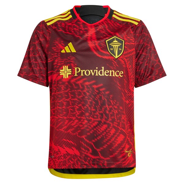 Pedro de la Vega Seattle Sounders FC adidas Youth 2024 The Bruce Lee Kit Replica Player Jersey?ยจC Red - Image 2
