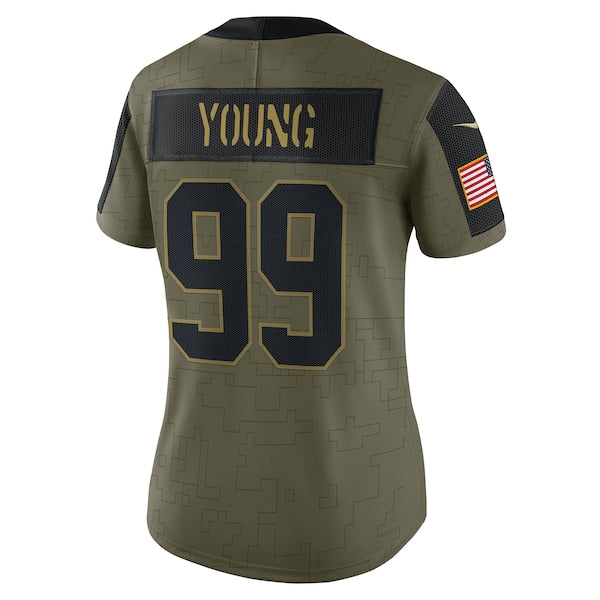 Chase Young Washington Football Team Nike Women's 2021 Salute To Service Limited Player Jersey - Olive - Image 5