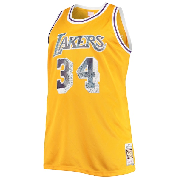 Shaquille O'Neal Los Angeles Lakers Big & Tall 1996-97 NBA 75th Anniversary Diamond Swingman Jersey - Gold - Image 2
