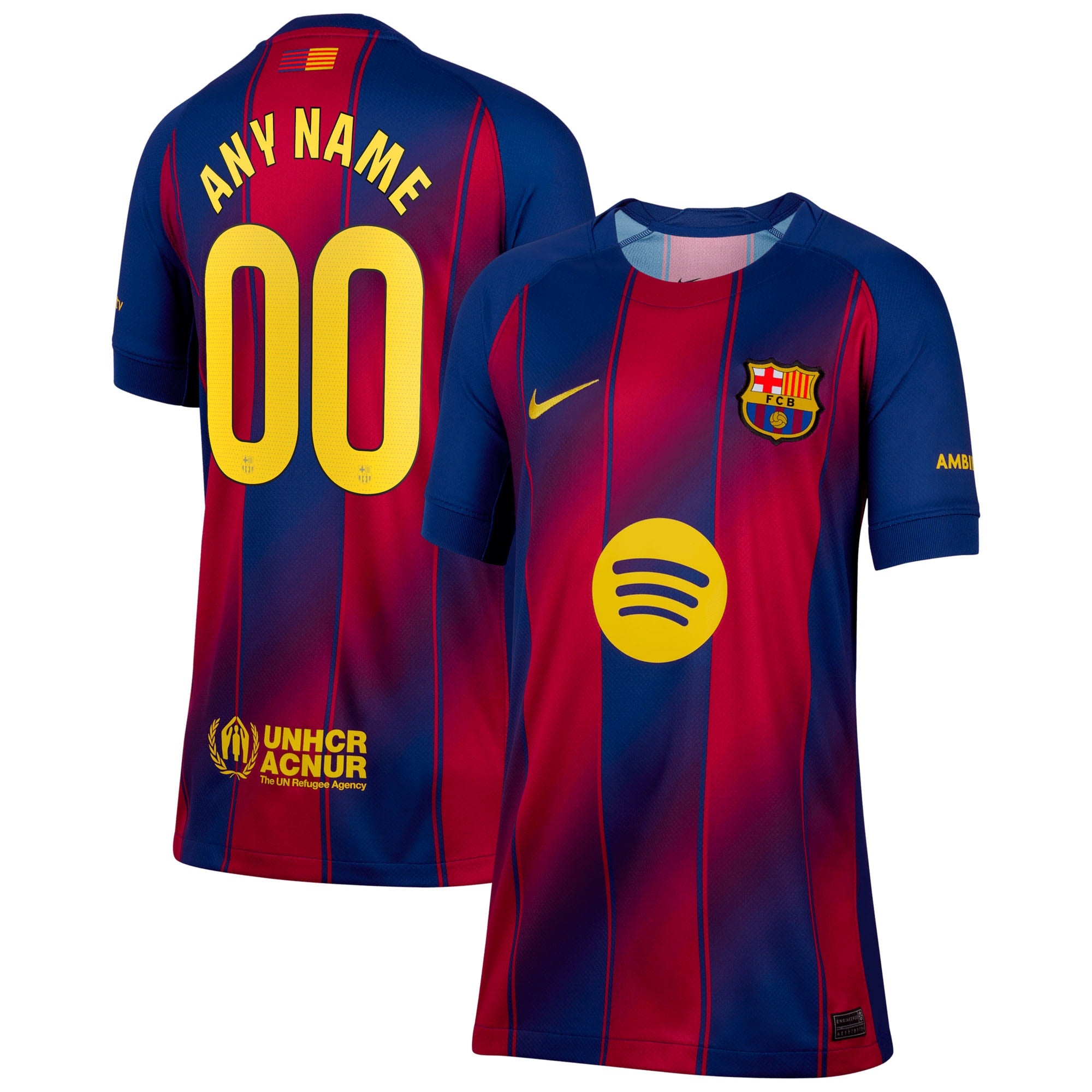 Barcelona Nike Youth 2025/26 Away Stadium Replica Custom Jersey - Gold/Blue - Image 6