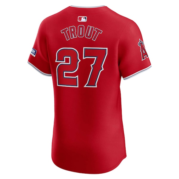 Mike Trout Los Angeles Angels Nike Alternate Elite Player Jersey - Red - Image 3