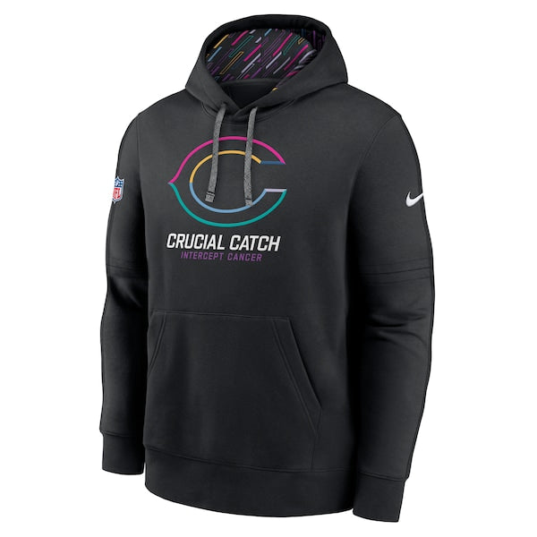 Chicago Bears Nike 2024 NFL Crucial Catch Club Pullover Hoodie - Black - Image 2