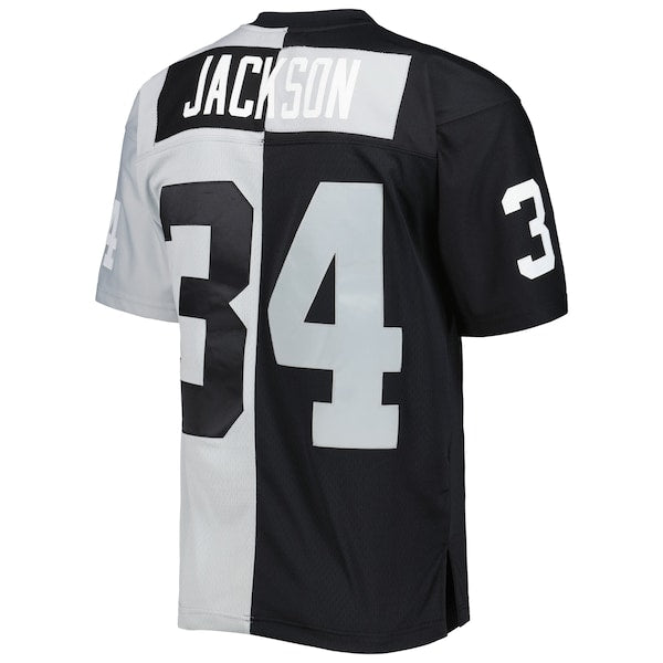 Bo Jackson Las Vegas Raiders 1988 Split Legacy Replica Jersey - Black/Silver - Image 3
