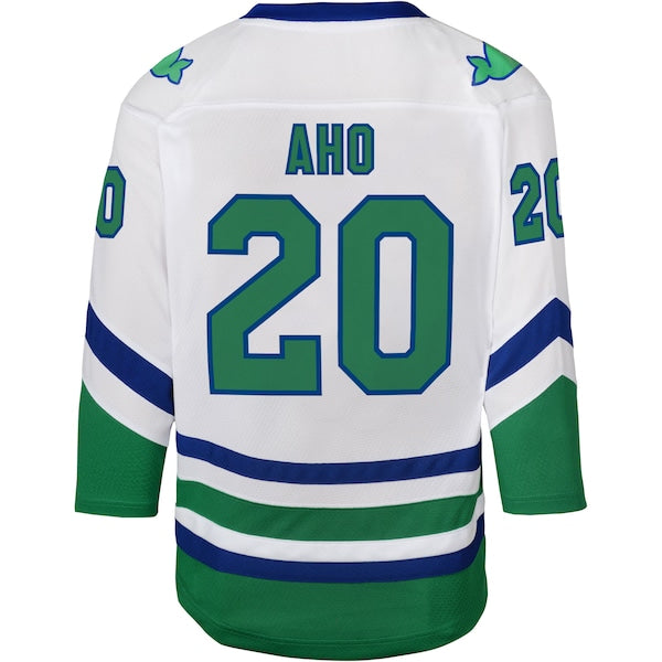 Sebastian Aho Carolina Hurricanes Youth Whalers Replica Jersey - White - Image 3