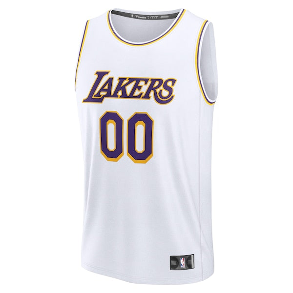 Los Angeles Lakers Fast Break Custom Replica Jersey - Association Edition - White/Gold/Purple - Image 3