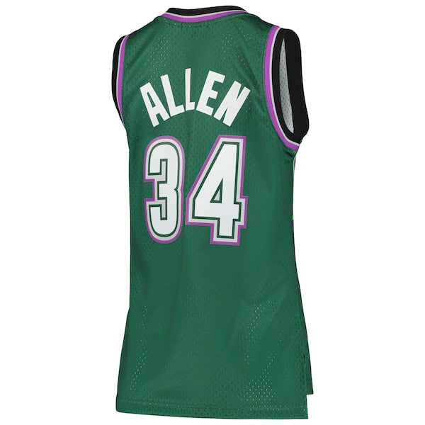 Ray Allen Milwaukee Bucks Women's 1996/97 Hardwood Classics Swingman Jersey - Green - Image 3