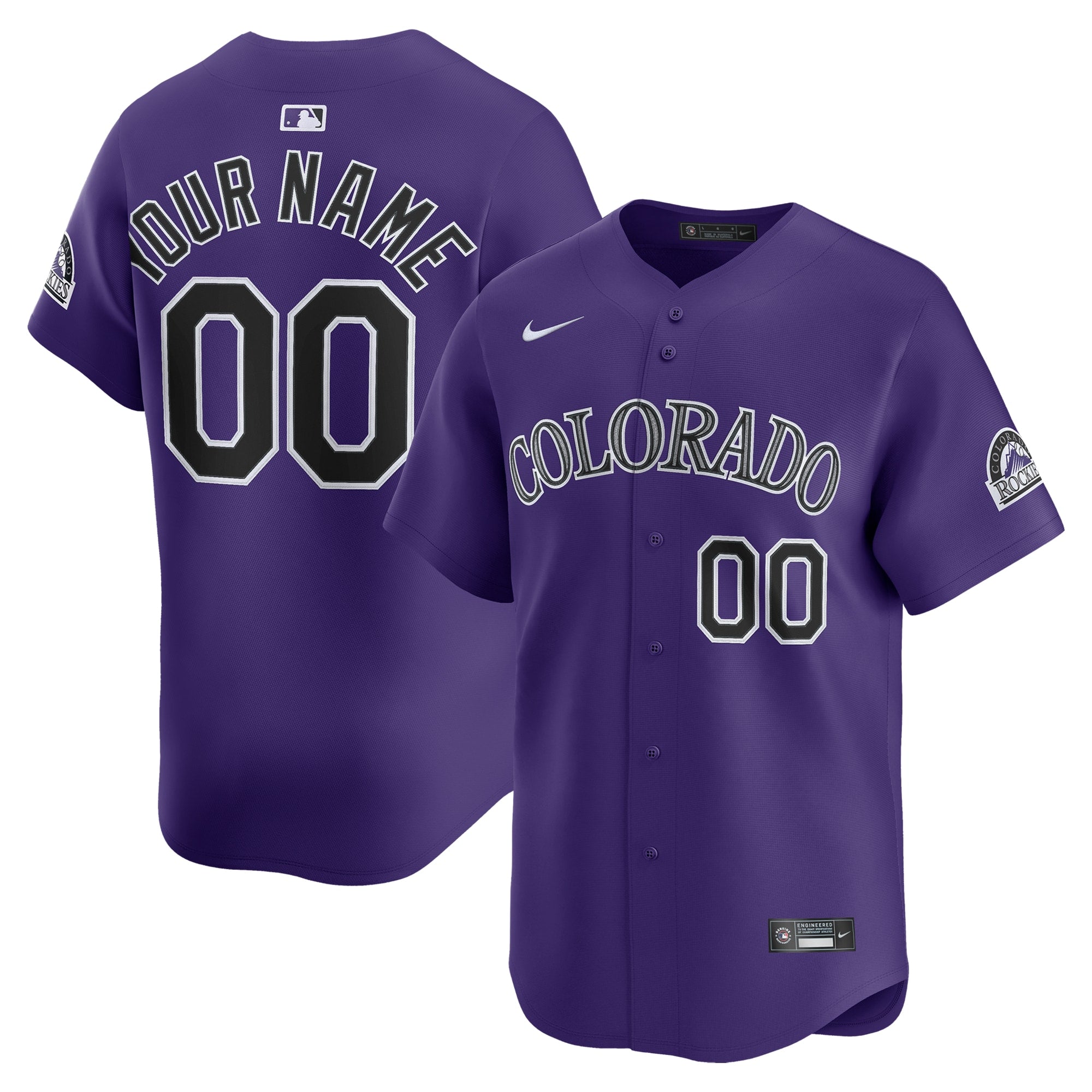 Colorado Rockies Nike Home Limited Custom Jersey - White/Purple - Image 6