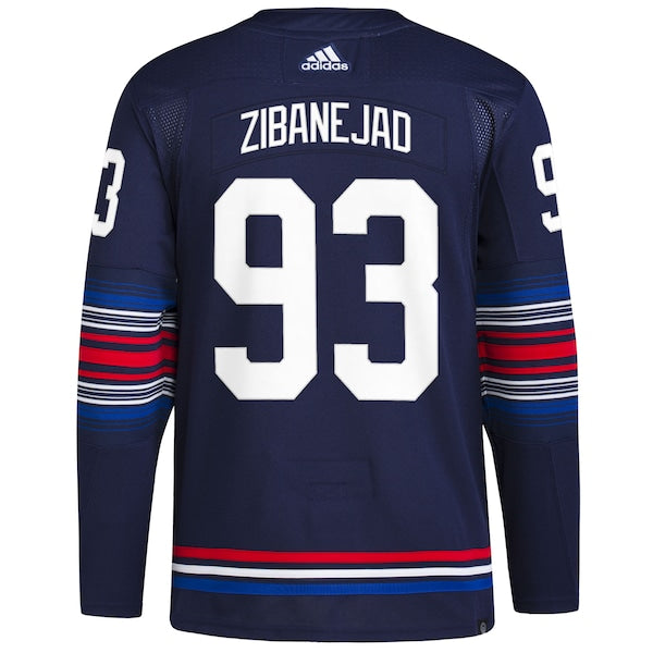 Mika Zibanejad New York Rangers adidas Alternate Authentic Primegreen Player Jersey - Navy - Image 3