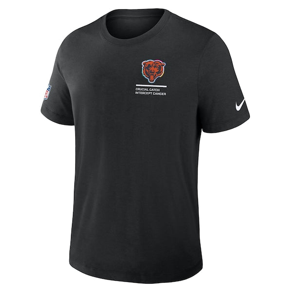 Chicago Bears Nike Tall 2025 NFL Crucial Catch Tri-Blend Dri-FIT T-Shirt - Black - Image 2