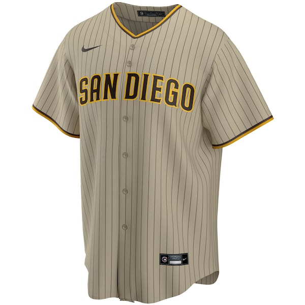 San Diego Padres Nike Alternate Replica Team Jersey - Tan - Image 2