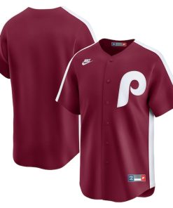 Philadelphia Phillies Nike Cooperstown Collection Limited  Custom Jersey - Burgundy