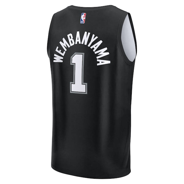 Victor Wembanyama San Antonio Spurs Youth 2025/26 City Edition Fast Break Jersey - Black - Image 3