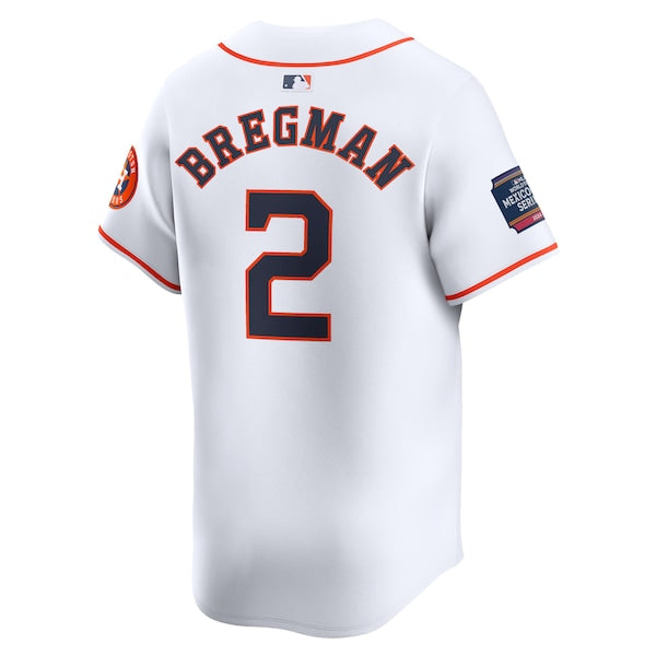 Alex Bregman Houston Astros Nike 2024 MLB World Tour Mexico City Series Home Limited Player Jersey - White - Image 3