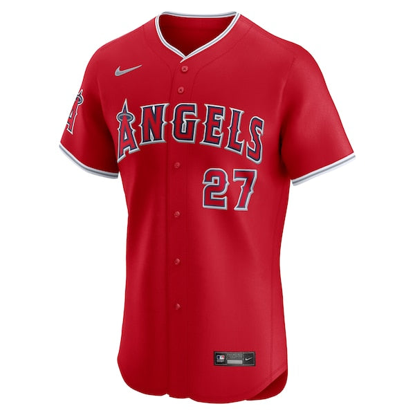 Mike Trout Los Angeles Angels Nike Alternate Elite Jersey - Red/White - Image 3