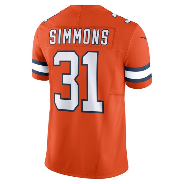 Justin Simmons Denver Broncos Nike Vapor F.U.S.E. Limited Jersey - Orange - Image 3