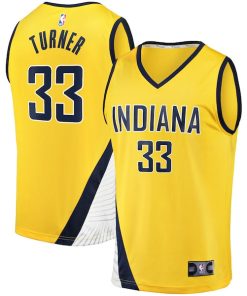 Myles Turner Indiana Pacers  Fast Break Replica Jersey - Statement Edition - Gold
